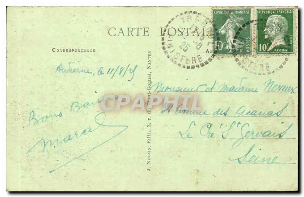 La Pointe du Raz (Finistère) — Silne prądy — J. Nozaïs, wydawca, nr 15 - Rewers