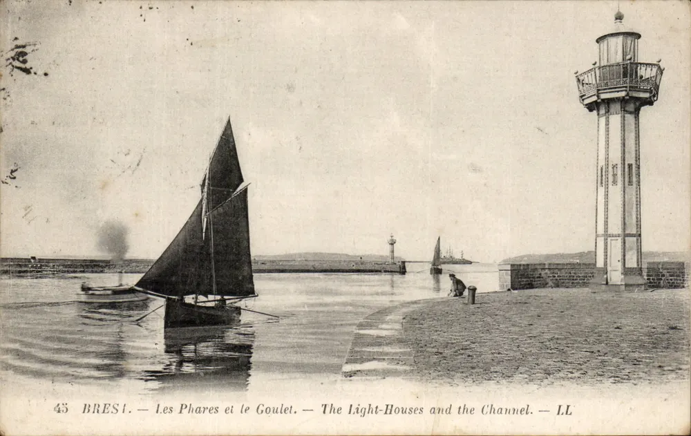 Brest — Os Faróis e o Goulet — The Light-Houses and the Channel — LL - Frente