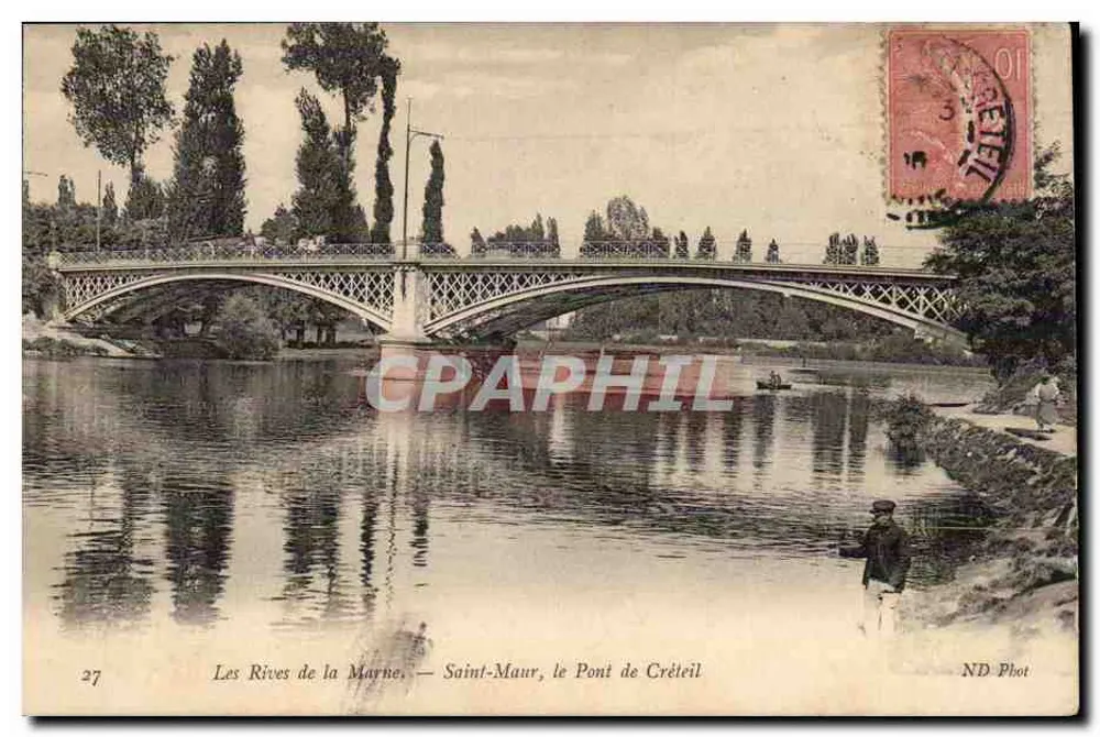 Die Ufer der Marne — Saint-Maur, der Créteil-Brücke — ND Phot - Vorderseite