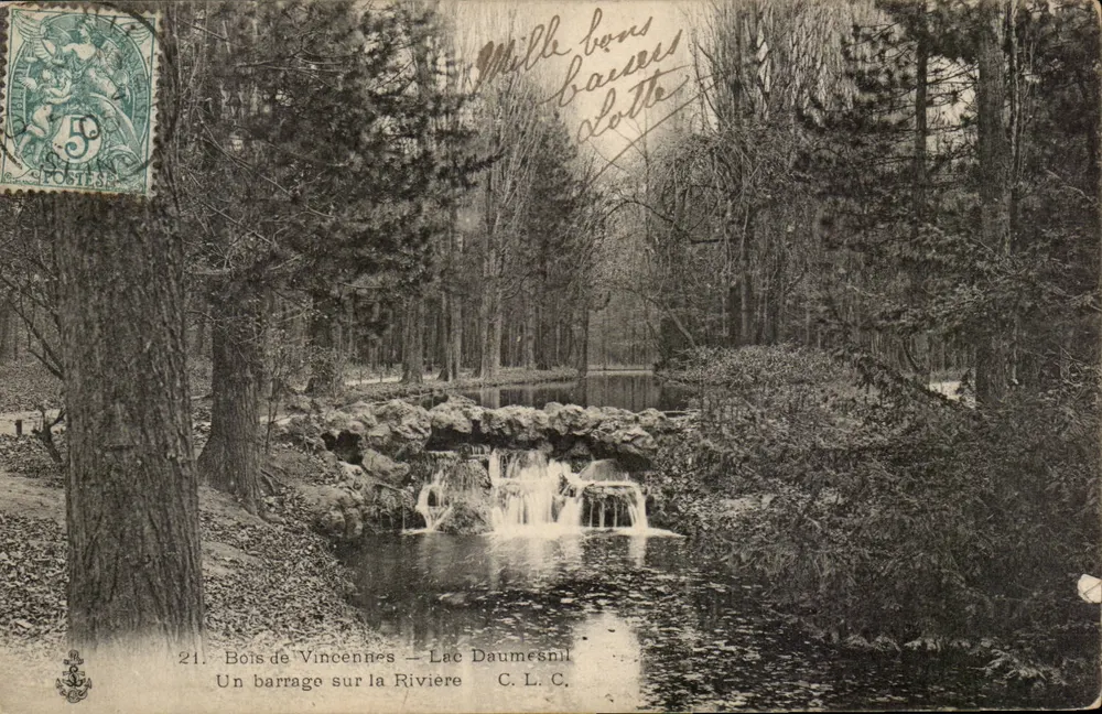 Wald von Vincennes — See Daumesnil — Ein Staudamm am Fluss — C.L.C. - Vorderseite