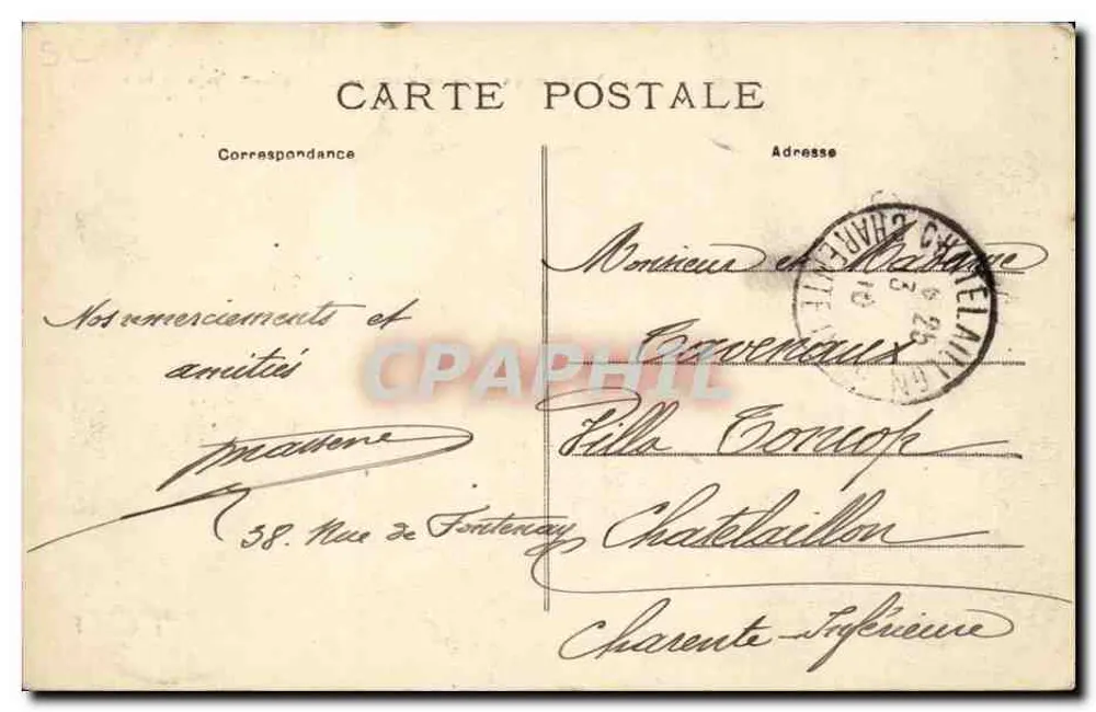 Vincennes — Cours Marigny (Linker Teil von der Mairie) — Unbekannter Verlag, Nr. 115 - Rückseite