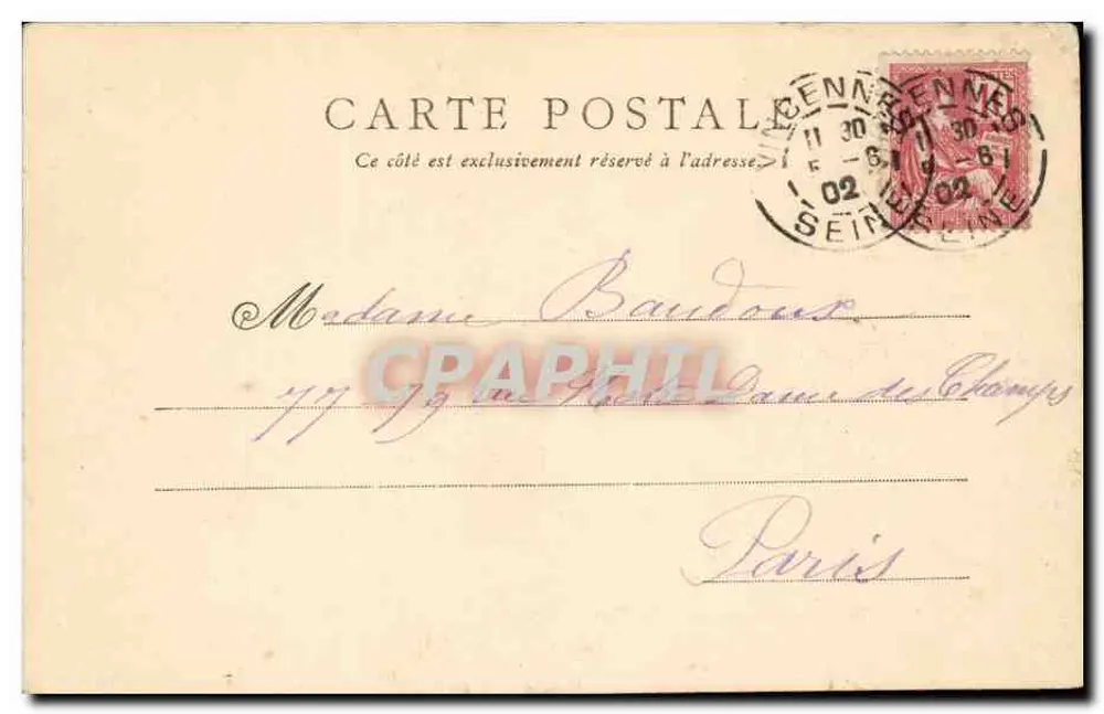 Capela do forte de Vincennes — POUYDEBAT, Paris, n°76 - Verso