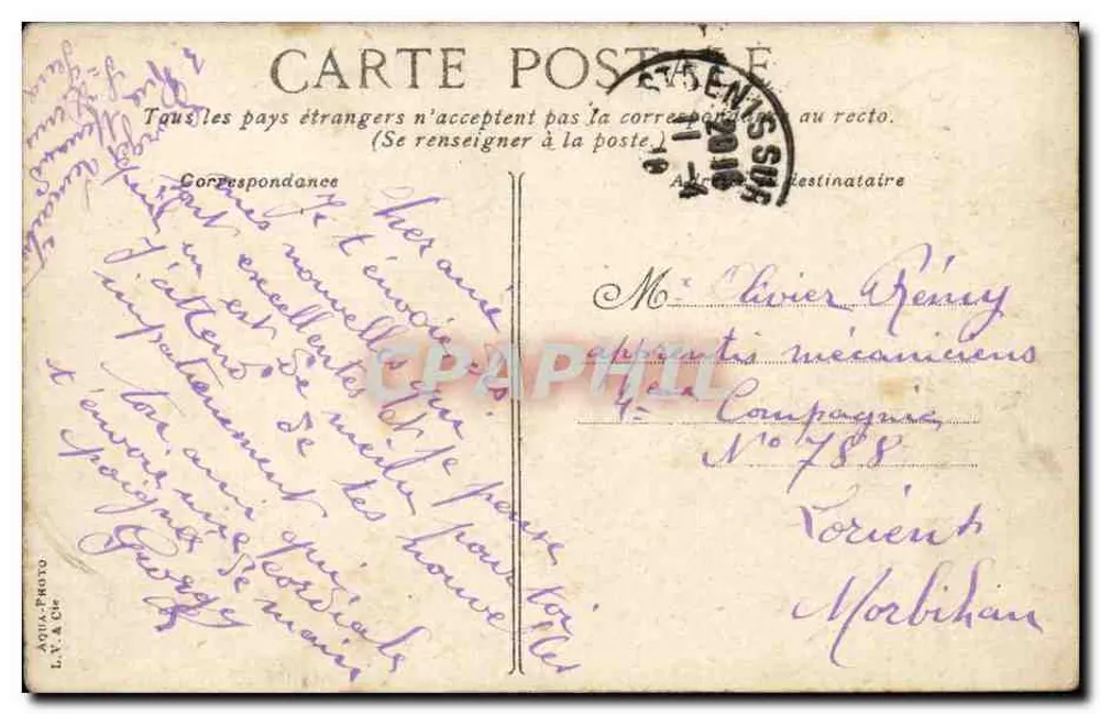 Boulevard de Château-aun — vista com igreja e comércios — editor J. D'ETTIS - Verso