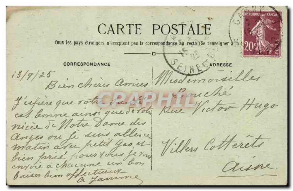 Clichy-sous-Bois (S.-et-O.) — Notre-Dame des Anges — Sammlung Au Camélia, 24, av. du Ch.-de-Fer, Le Raincy - Rückseite