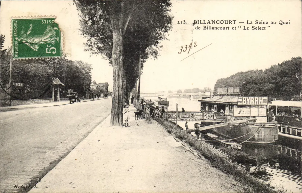 Billancourt — Die Seine am Billancourt-Ufer und "Le Select" - Vorderseite