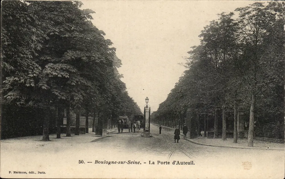 Boulogne-sur-Seine — La Porte d'Auteuil — P. Marmuse, editor, París, n°50 - Anverso