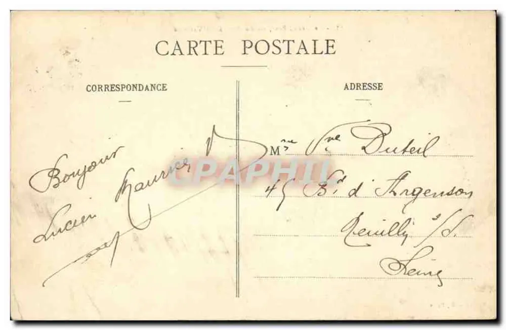 Der Grand Bras vom Brücke in La Varenne gesehen — Lambert, Verlag, Paris — n°41 - Rückseite