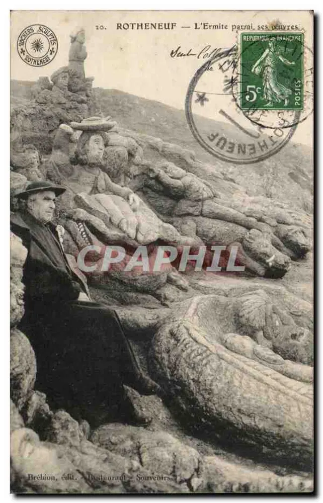 Rotheneuf — O eremita entre suas obras — Brechion, editor — R. Dauraulf — Recordações - Frente