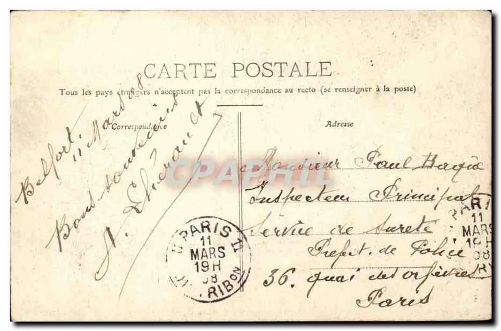 Belfort - O Leão — monumento escultórico — editor não identificado - Verso