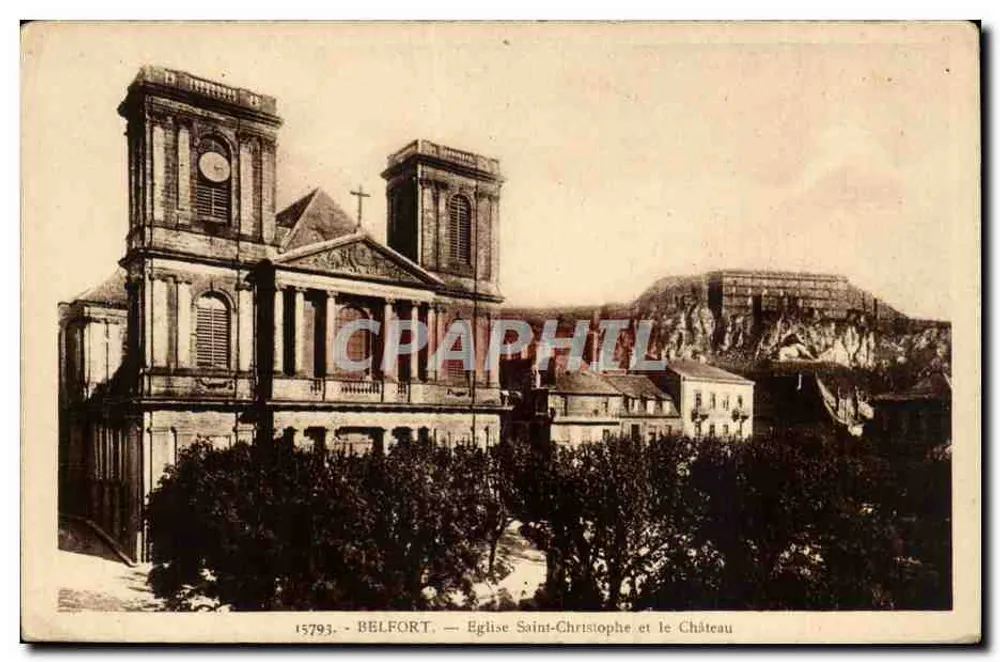 Belfort — Kirche Saint-Christophe und Schloss - Vorderseite