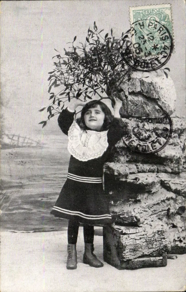 Mädchen mit einem Mohnbusch — Paris, 1904 — Verlag Colet - Vorderseite