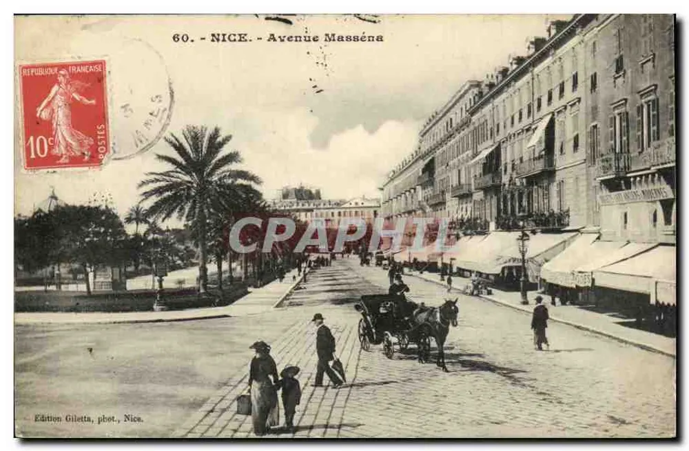 Nice - Avenida Masséna — Edição Giletta, fot. Nice, n°60 - Frente