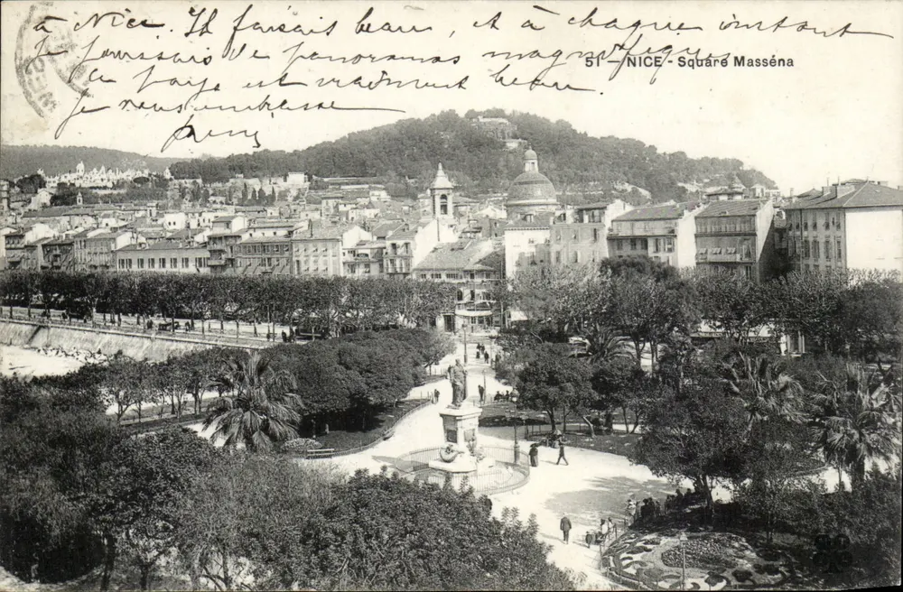 Nice - Praça Masséna — vista panorâmica — editor desconhecido, n° 51 - Frente