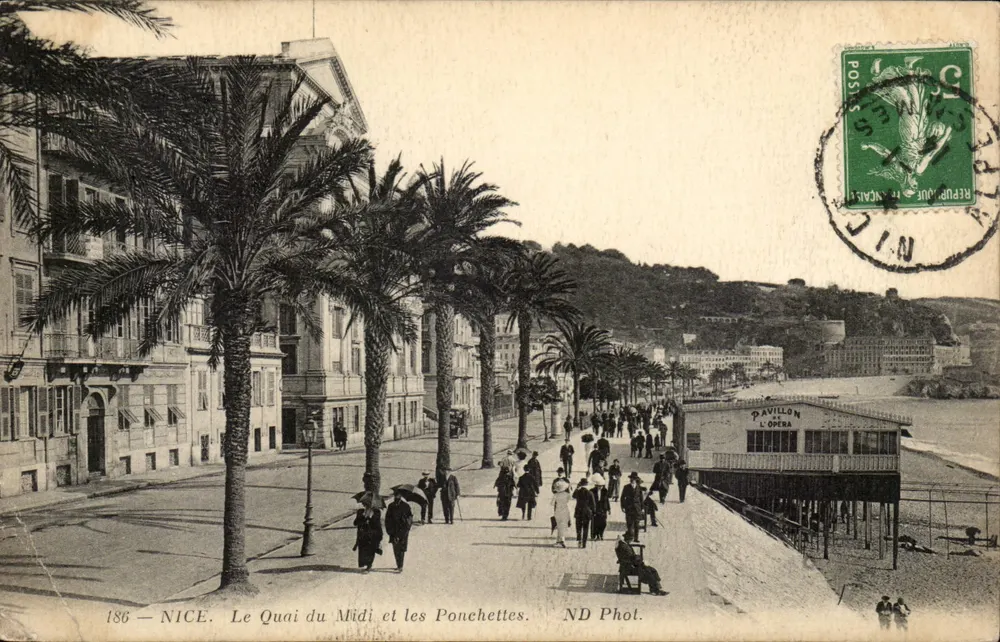 NICE. Het Quai du Midi en de Ponchettes — ND Phol. — 186 - Voorkant