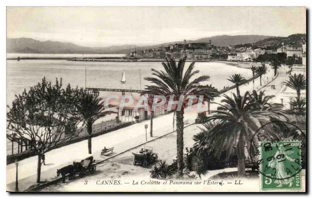 CANNES — A Croisette e Panorama sobre o Estérel — LL - Frente