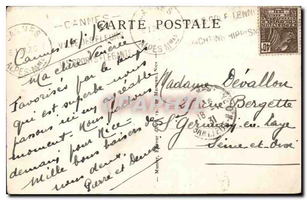 Cannes — Ansicht von der Californien — Die Côte d'Azur, Nr. 46 - Rückseite
