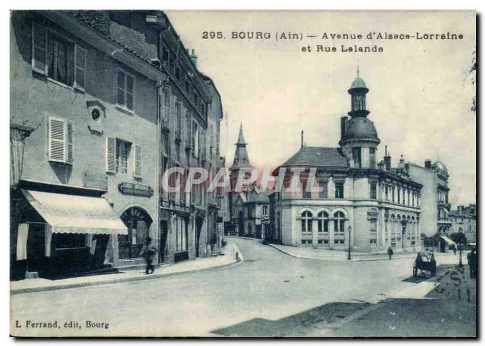 Bourg (Ain) — Avenue d'Alsace-Lorraine und Rue Lelande — L. Ferrand, Verlag, Bourg - Vorderseite