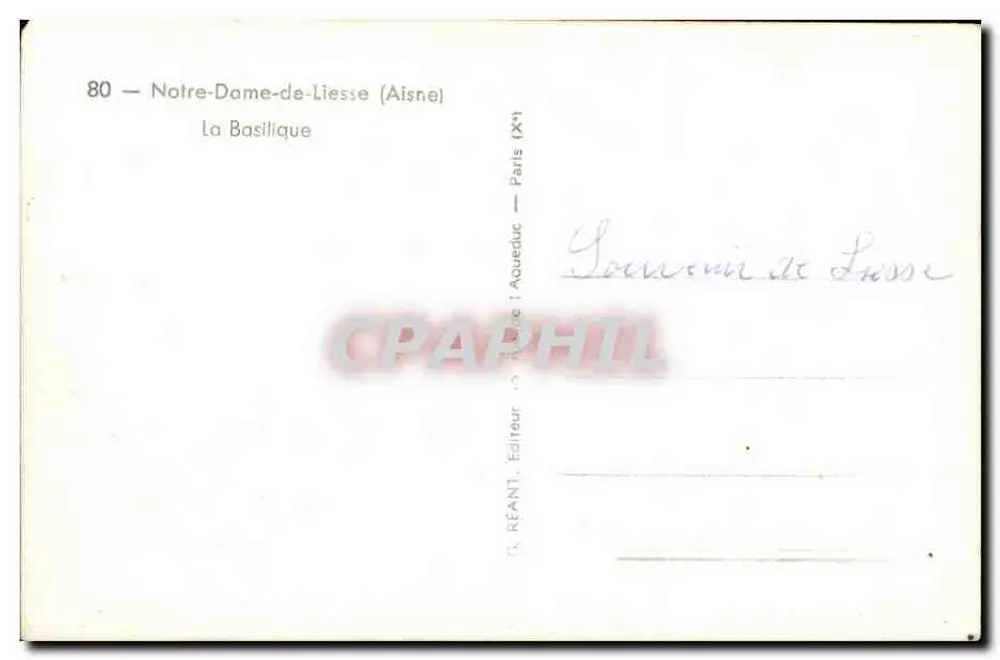Notre-Dame-de-Liesse (Aisne) — A Basílica — G. REANT, Editor em Aisne (X*) - Verso