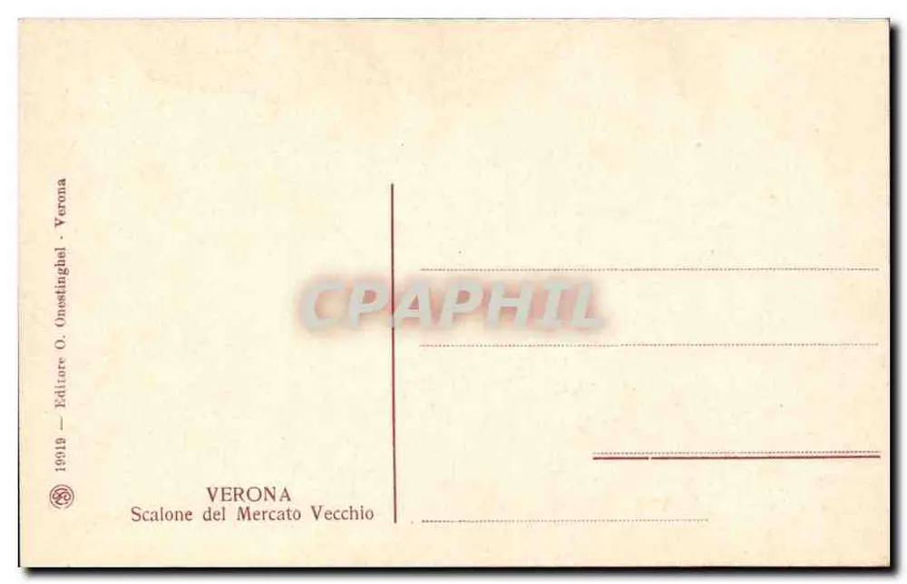 Scalonne del Mercato Vecchio — Verona — Verleger O. Onestinghel - Rückseite
