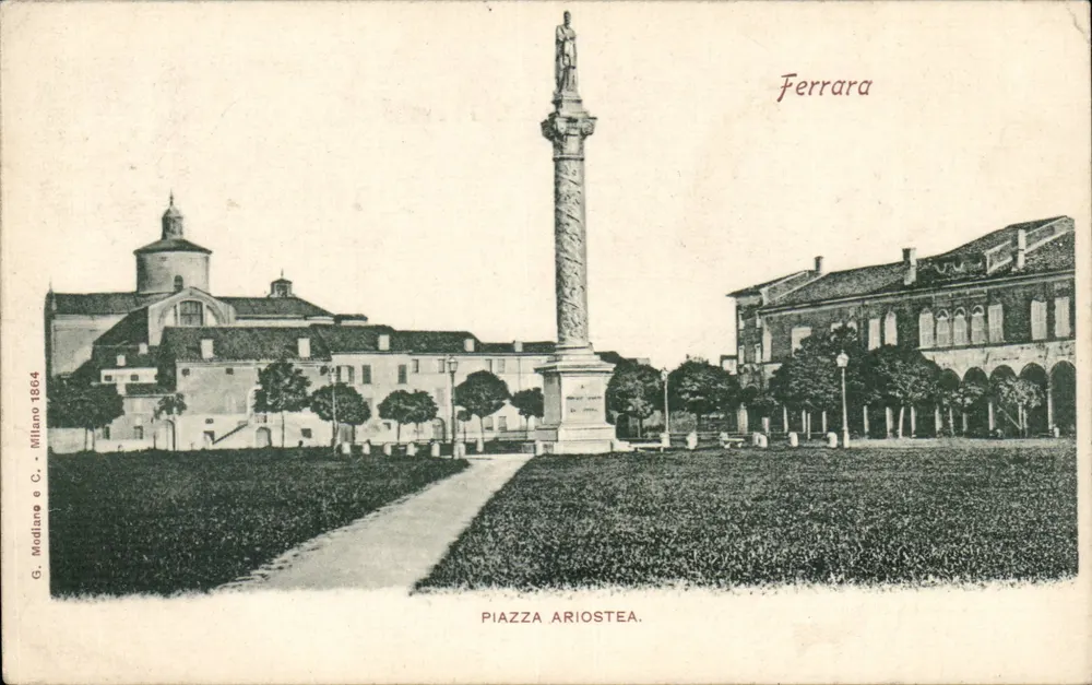Piazza Ariostea — Ferrara — G. Modilano & C. Milano 1864 - Vorderseite