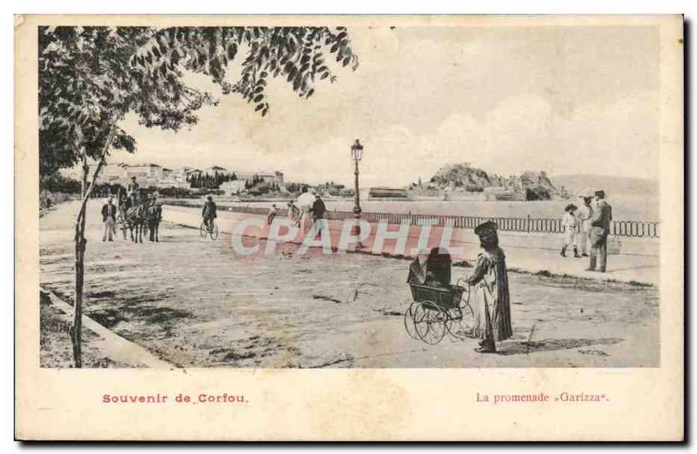 कॉर्फू — पैदल चलने के लिए «गारिज़्ज़ा» — यूनियन पोस्टल यूनिवर्सल - आगे