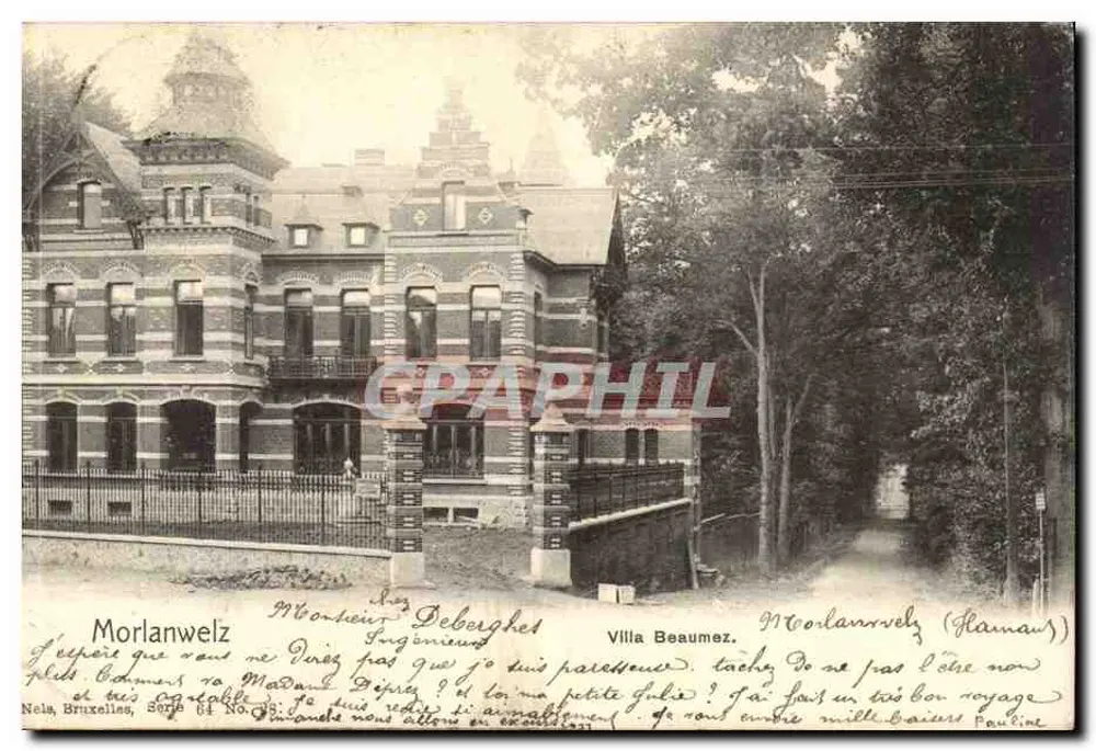 Villa Beaumez — Morlanwelz (Hainaut) — Nela, Bruxelles, Serie 64 Nr. 218 - Vorderseite