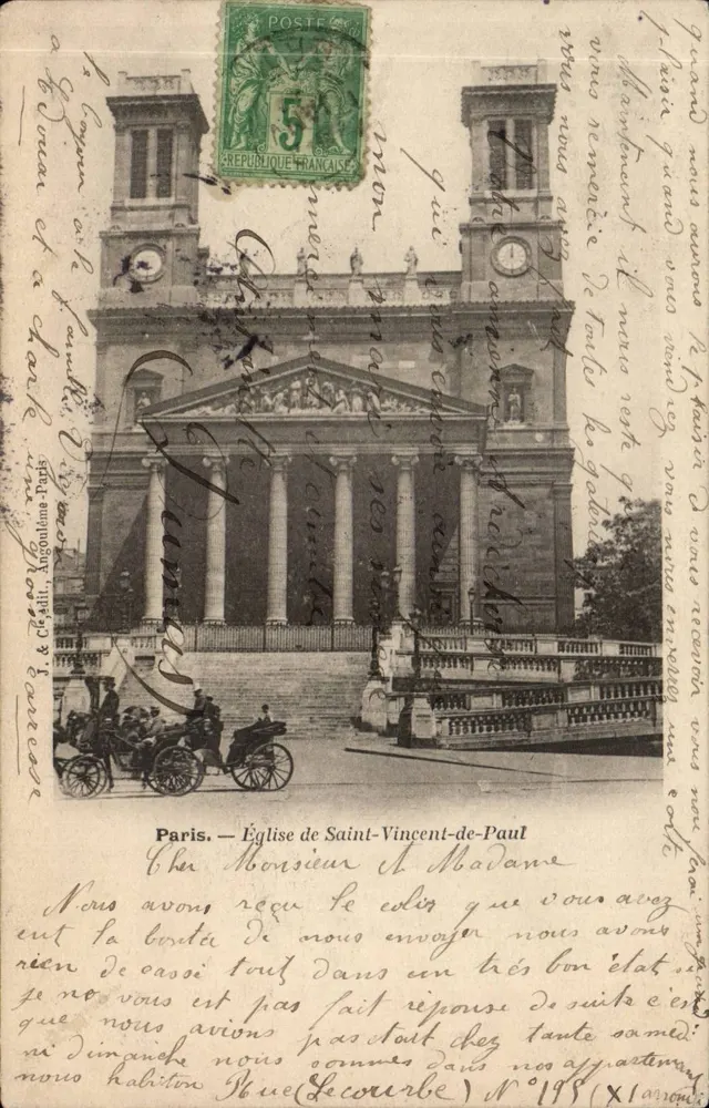 Paris — Igreja de São Vicente de Paulo — T. & C. Galignani, Paris - Frente