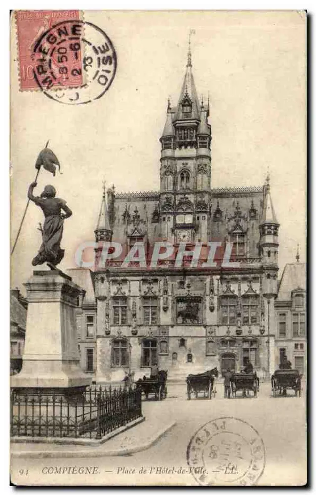 Compiegne — Plaats van de Stadshuis — Onbekende uitgever, nr. 94 - Voorkant