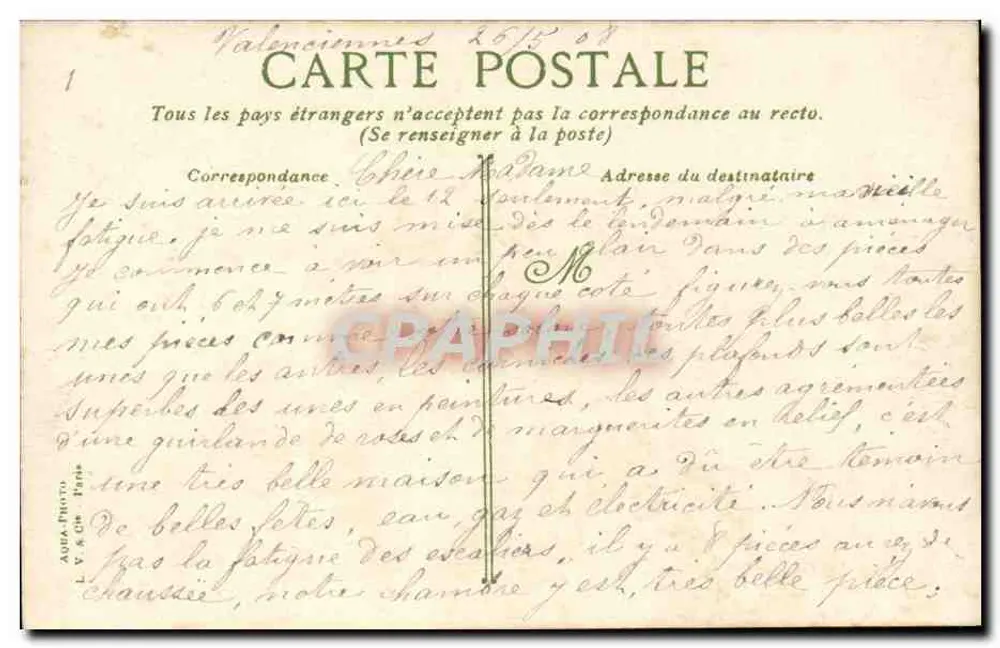 Valemontaine - Vista de la Rhonelle — editor AUDA & Cie, Tapa - Reverso