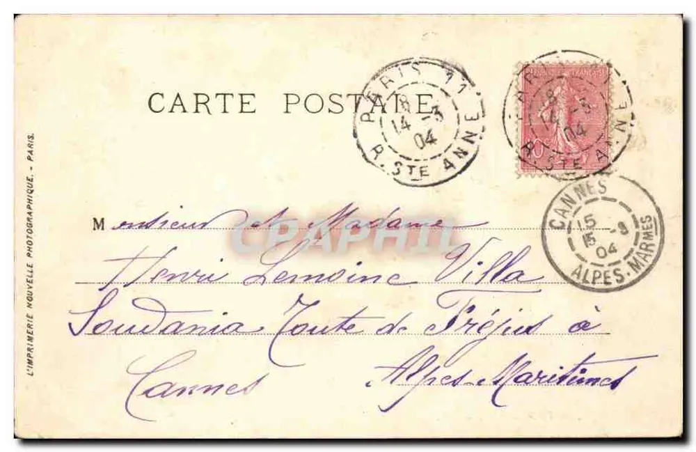 Paris — A Madeleine — LL. — N°59 - Verso