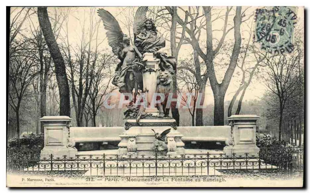 Monumento de La Fontaine en el Ranelagh — París — P. Marminse, París, n°212 - Anverso
