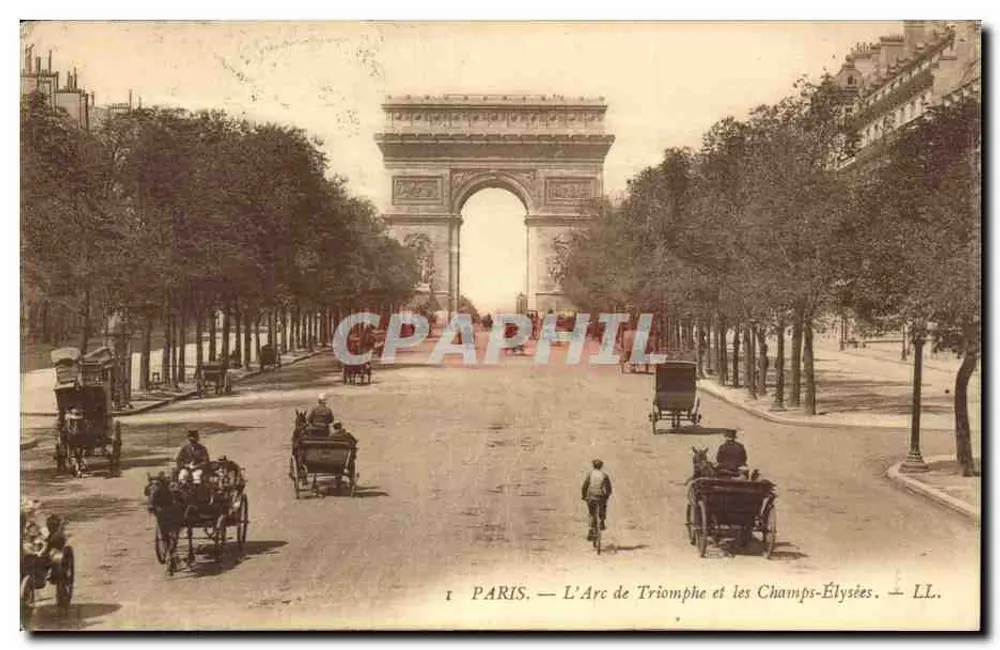 PARIS — O Arco do Triunfo e os Campos-Élisée — LL. - Frente