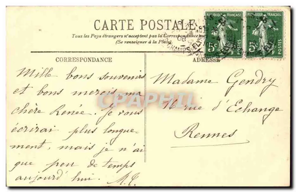 PARIS — O Arco do Triunfo e os Campos-Élisée — LL. - Verso