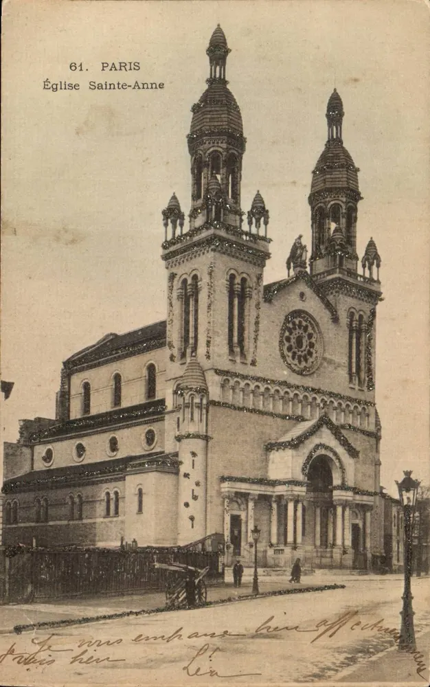 Igreja de Santa Ana — Paris — editor desconhecido, n° 61 - Frente