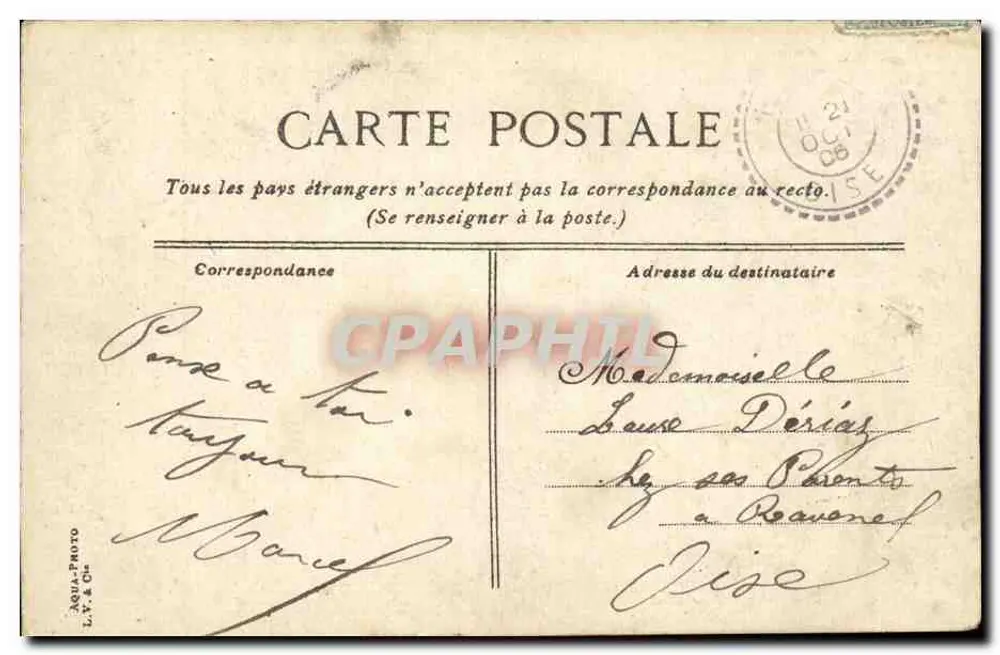 Paryż - Arc de Triomphe de l'Étoile — wydawca L. A. & Cie - Rewers