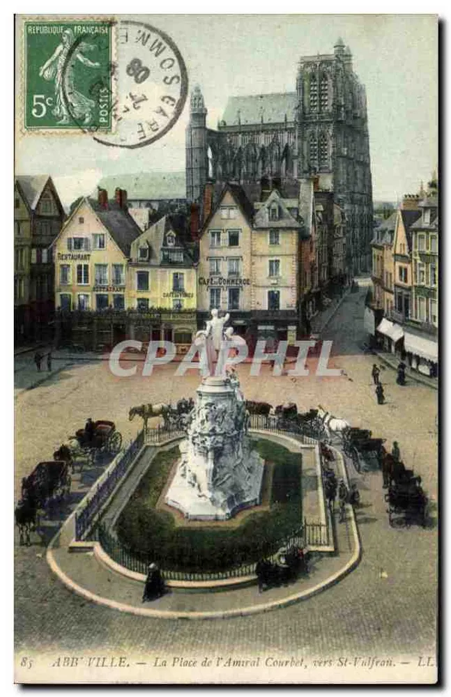 Abbville — Die Place de l'Amiral Courbet, nahe St-Vulfran — LL - Vorderseite