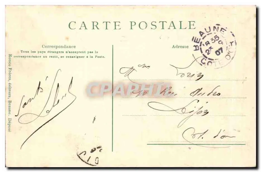 Porta St Nicolas — Beaune — Ronco Frères, editores - Verso