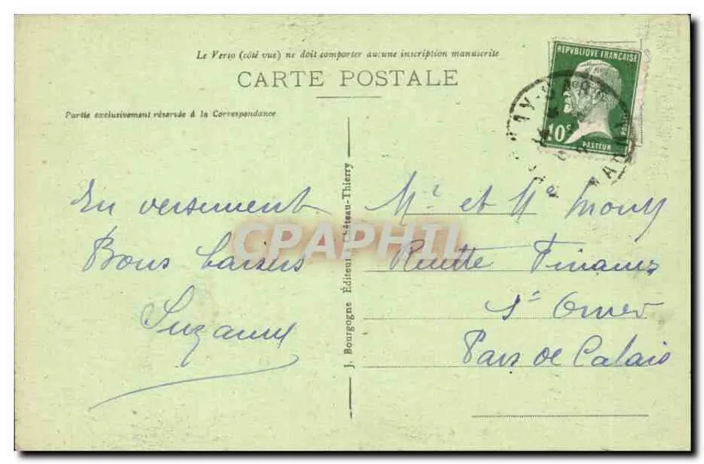 Epernay (Marne) — Das Rathaus und Die Wasserstätte — Verlag J. B. - Rückseite