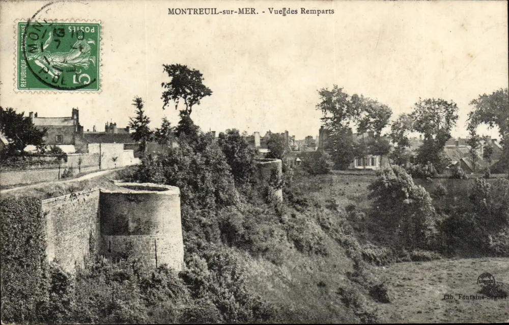 Montreuil-sur-Mer — Ansicht der Mauern — Lib. Fontaine-Degeor - Vorderseite
