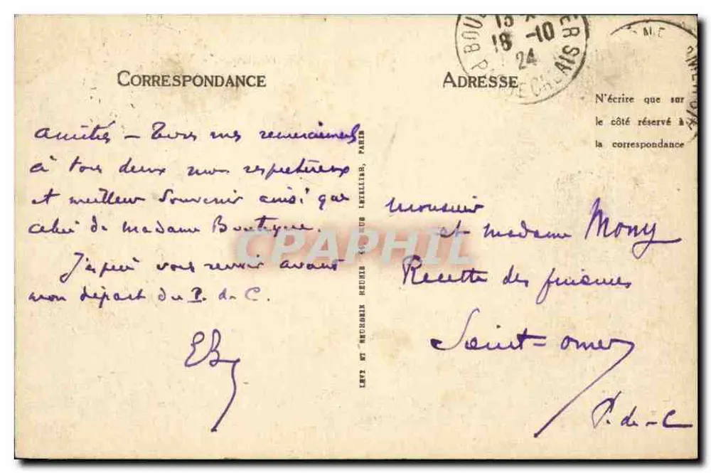 Boulogne-sur-Mer — Die Säule der Grande Armée — NG, Nr. 273 - Rückseite