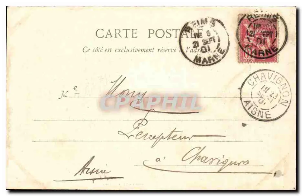 Reims — Die Kathedrale — Der Große Portal — Gautier, Verlag, Reims - Rückseite