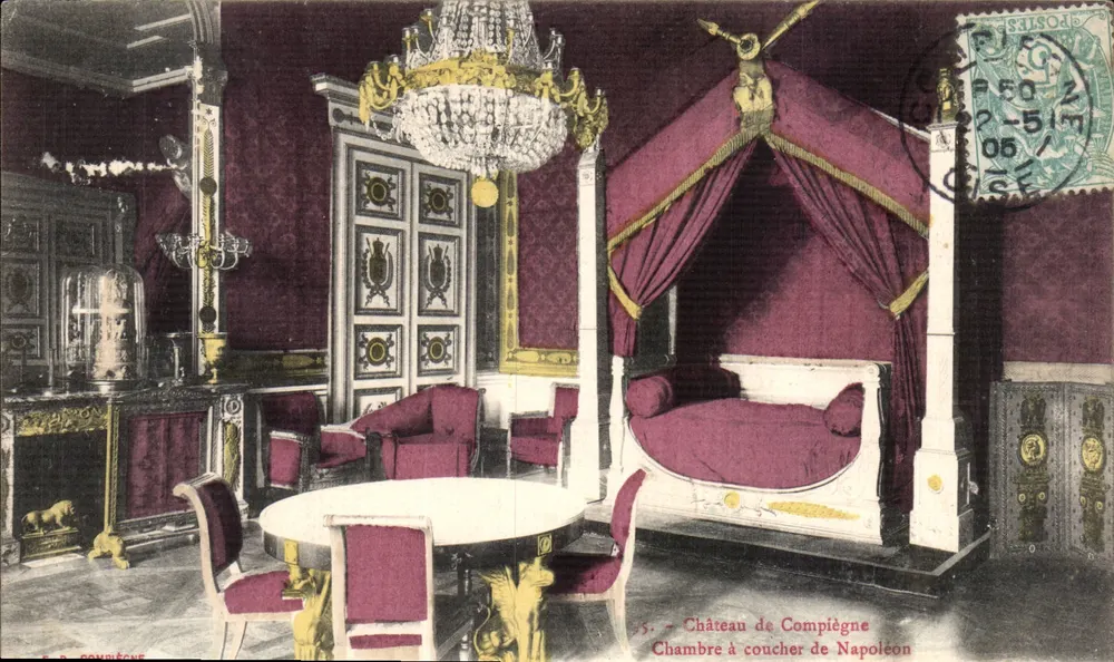 Quarto de dormir de Napoleão — Castelo de Compiègne — Editor E. Compiegne, n° 35 - Frente
