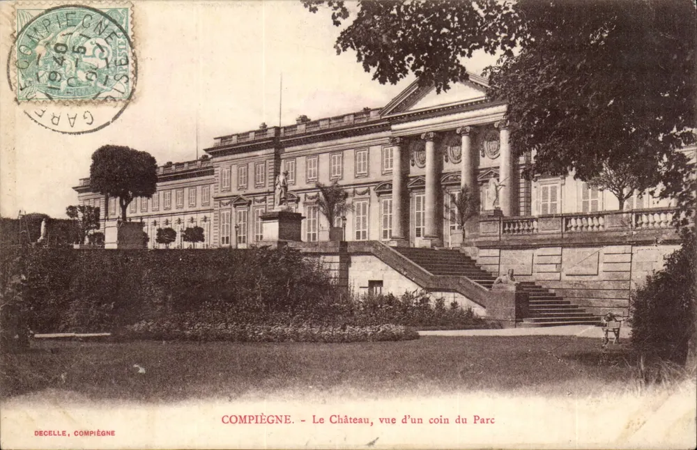Compiègne - O Castelo, vista de um canto do Parque — Decelle, Compiègne - Frente