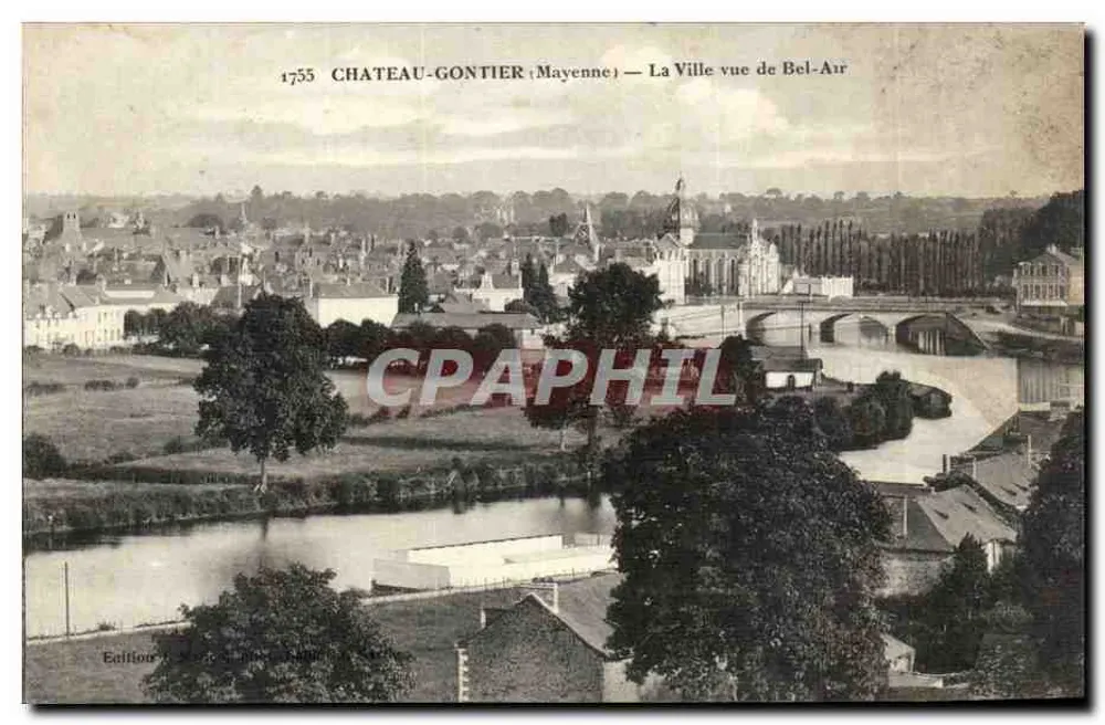 Schloss Gaontier (Mayenne) — Blick auf die Stadt von Bel-Air — Ausgabe von H. Lefebvre, Nr. 1755 - Vorderseite