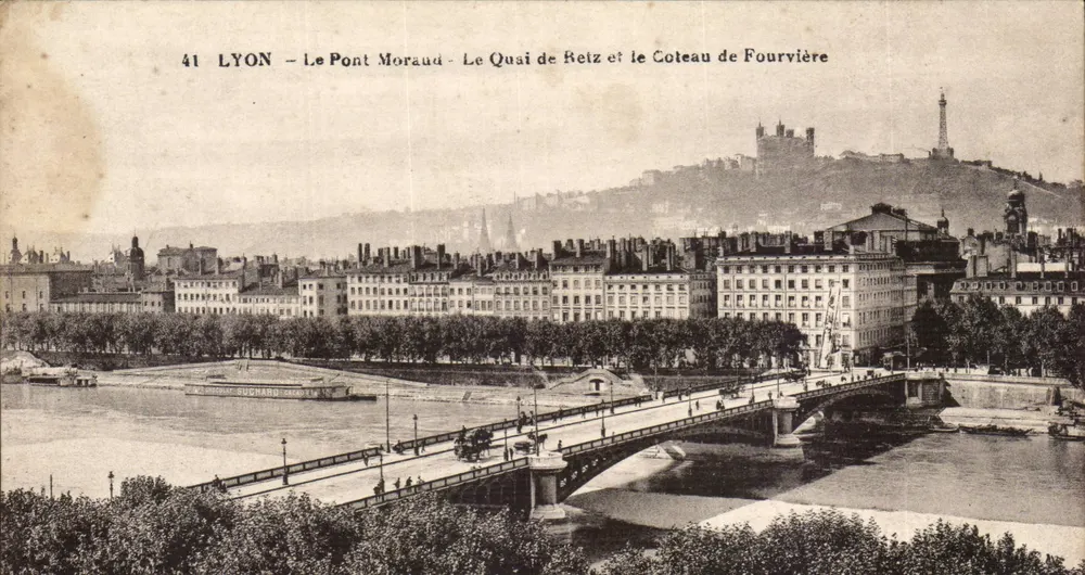 LYON — Le Pont Moraud — Le Quai de Reiz und der Coteau de Fourvière — F. R. G. Imp.-Edit., Lyon - Vorderseite