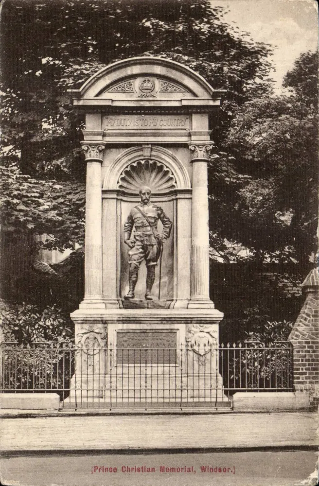 Prinz Christian Gedenkmal, Windsor — Statue eines Mannes in Uniform — H. G. Stone, Stone's Royal Copyright Series - Vorderseite