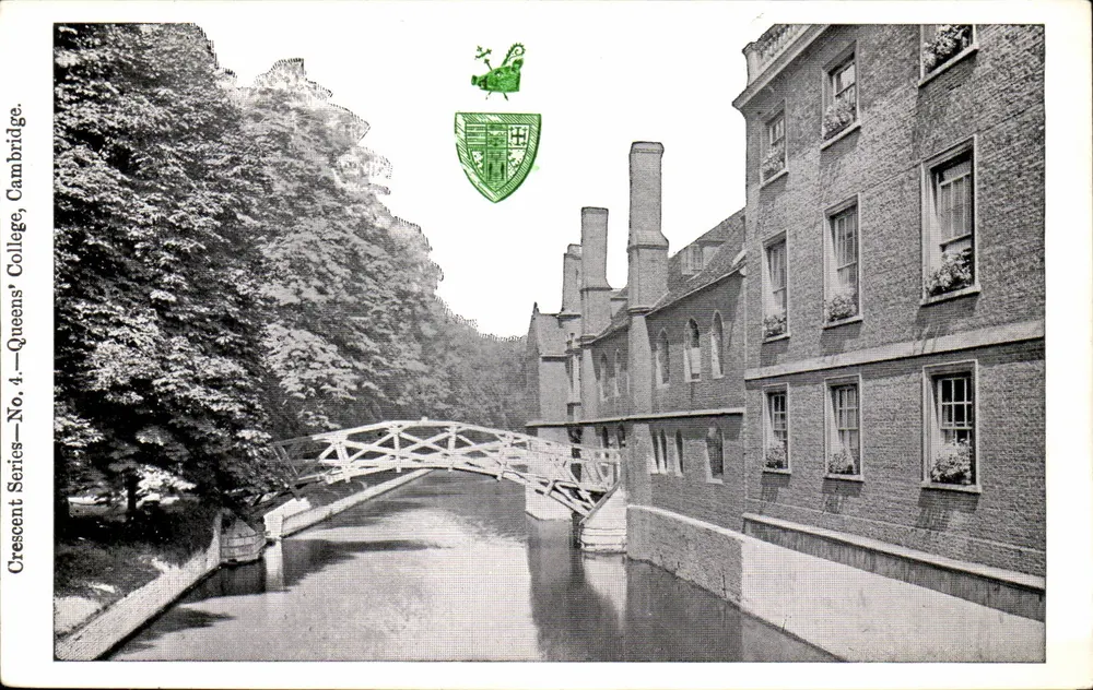 Queens' College, Cambridge — Ansicht des Brückens und Kanals — Serie Crescent, Nr. 4 - Vorderseite