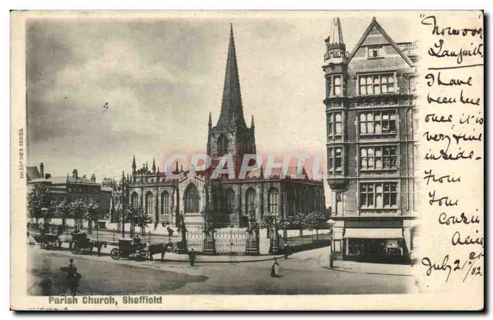 Pfarrkirche, Sheffield — Verlag Valentine's Series - Vorderseite