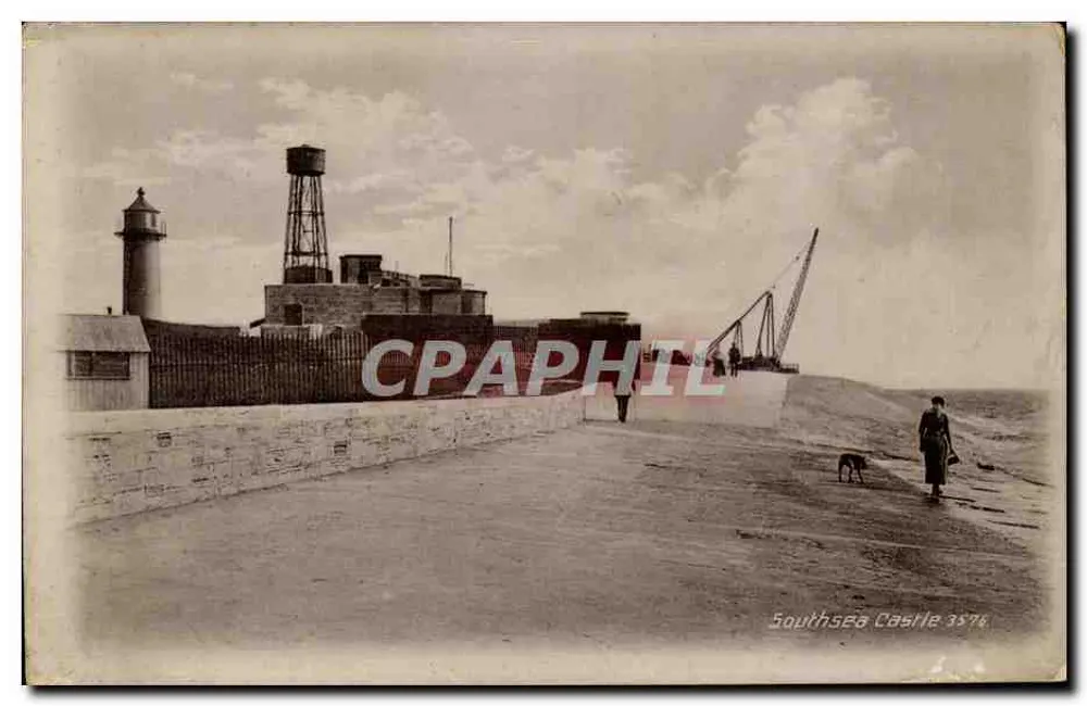 Southsea Castle — Ansicht des Leuchtturms und des Hafens — J. Welch & Sons, Portsmouth - Vorderseite