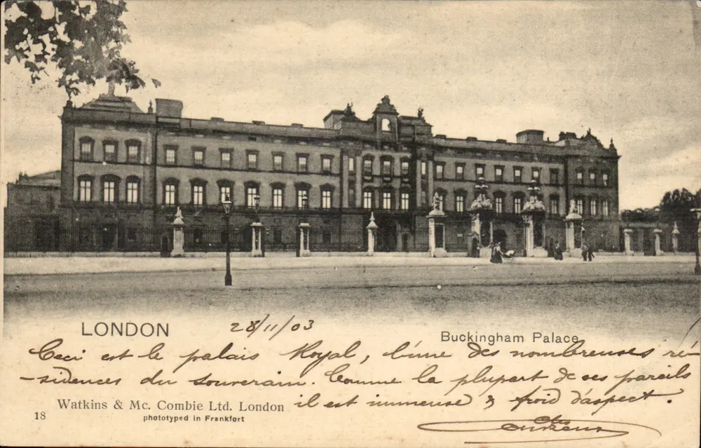 Buckingham Palace — königliche Residenz — Watkins & Mc. Combie Ltd. n°18 - Vorderseite